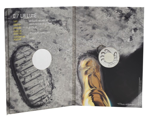 фото Франция 10 евро 2025 Серебро UNC Космическая одиссея - Луна