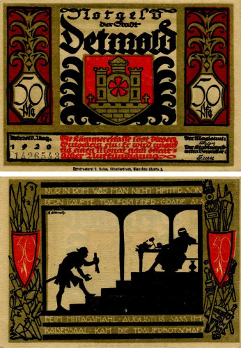 фото Германия Нотгельд 50 пфеннигов 1921 F-VF Детмольд