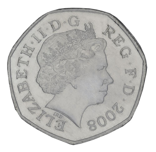 фото Великобритания 50 пенсов 2008 AU-UNC