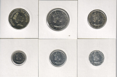 фото Белиз набор из 6 монет 1974-2010 AU-UNC 1, 5, 10, 25, 50 центов, 1 доллар