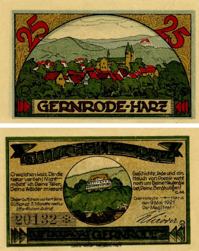 фото Германия Нотгельд  25 пфеннигов 1921  F-VF Гернроде