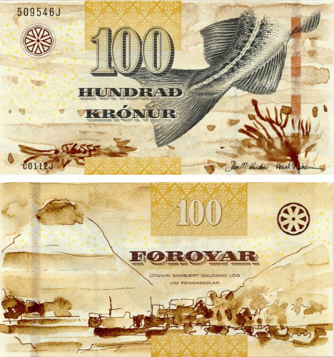 фото Фарерские острова 100 крон 2011 UNC (P30)