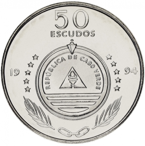 фото Кабо-Верде 50 эскудо 1994 UNC Птица