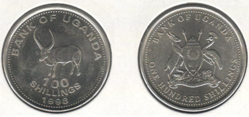 фото Уганда 100 шиллингов 1998 VF (KM#67)