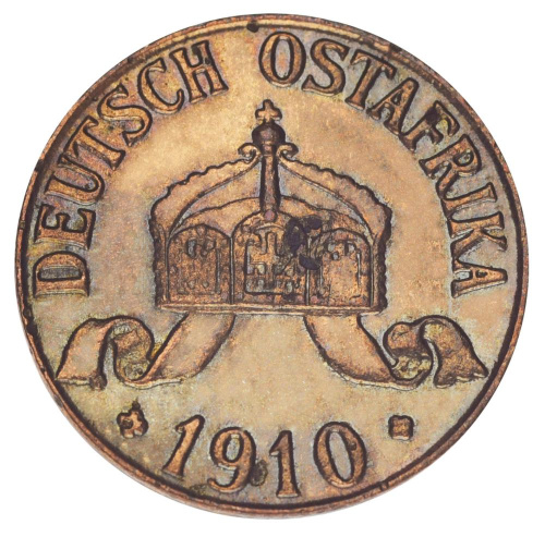 фото Германия 1 геллер 1910 F-VF Восточная Африка
