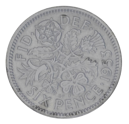 фото Великобритания 6 пенсов 1953 F-VF