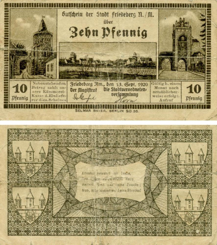 фото Германия Нотгельд  10 пфеннигов 1920  F-VF Берлин