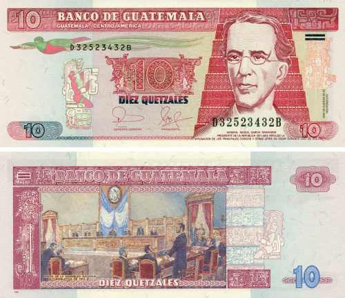 фото Гватемала 10 кетсалей 2006 UNC (P111a)
