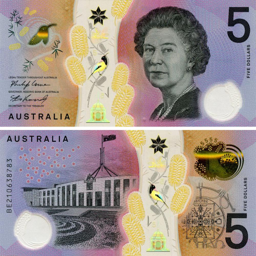 фото Австралия 5 долларов 2021 Полимер UNC (P62)