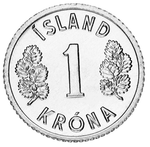 фото Исландия 1 крона 1973 F-VF