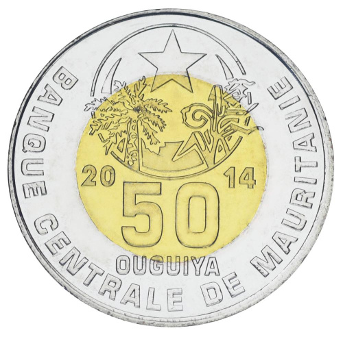 фото Мавритания 50 угий 2014 Биметалл AU-UNC