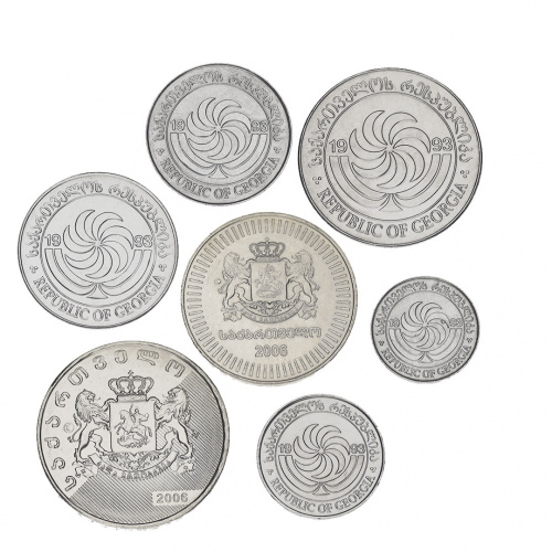 фото Грузия набор из 7 монет 1993-2009 UNC