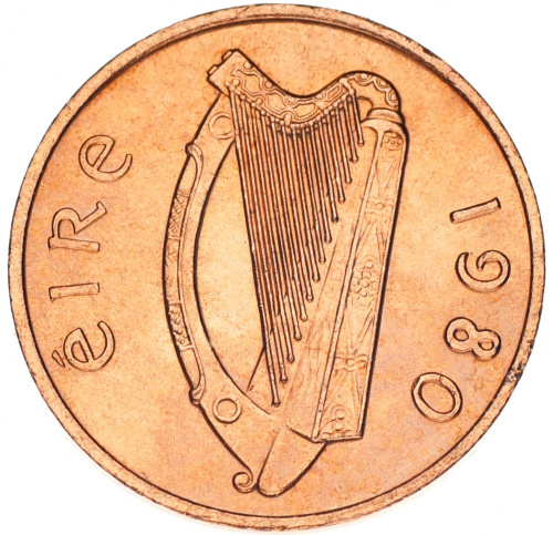 фото Ирландия 1 пенни 1980-1982 AU-UNC