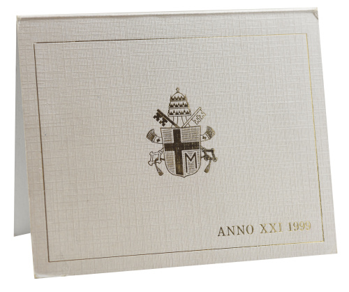 фото Ватикан набор из 8 монет 1999 AU-UNC Римский папа - Иоанн Павел II 21-й год правления