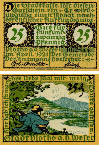 фото Германия Нотгельд 25 пфеннигов 1921 F-VF Ганновер