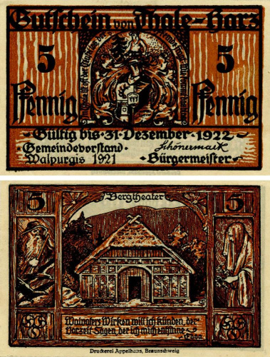 фото Германия Нотгельд  5 пфеннигов 1921  F-VF Тале