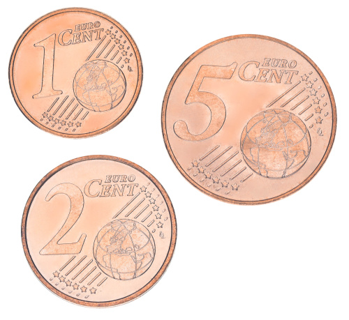 фото Болгария набор из 3 монет евро 2026 UNC 1, 2, 5 евроцентов