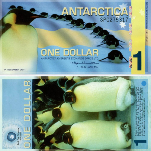 фото Антарктика 1 доллар 2011 Пингвины UNC