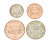 фото Гернси набор из 4 монет 1992-1998 UNC 1 пенни, 2, 5, 10 пенсов