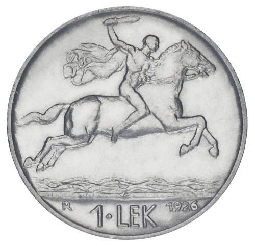 фото Албания 1 лек 1926 VF-AU Александр Великий