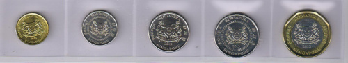 фото Сингапур набор из 5 монет 2013 UNC 5, 10, 20, 50 центов, 1 доллар