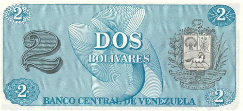 фото Венесуэла 2 боливара 1989 UNC (P69)