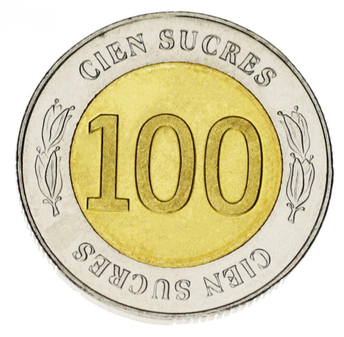 фото Эквадор 100 сукре Биметалл 1997 UNC