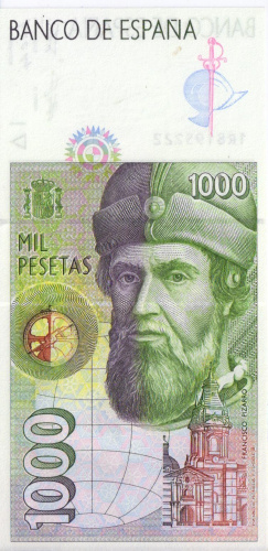 фото Испания 1000 песет 1992 UNC (P163)