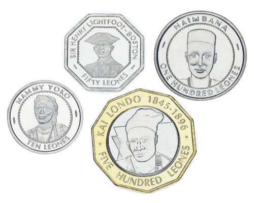 фото Сьерра-Леоне набор из 4 монет 1996 UNC 10, 50, 100, 500 леоне