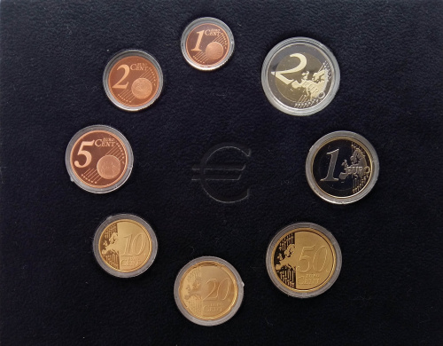 фото Португалия набор из 8 монет евро 2009 Proof 1, 2, 5, 10, 20, 50 евроцентов, 1, 2 евро