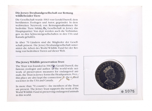 фото Джерси 2 фунта 1987 UNC Птицы В конверте