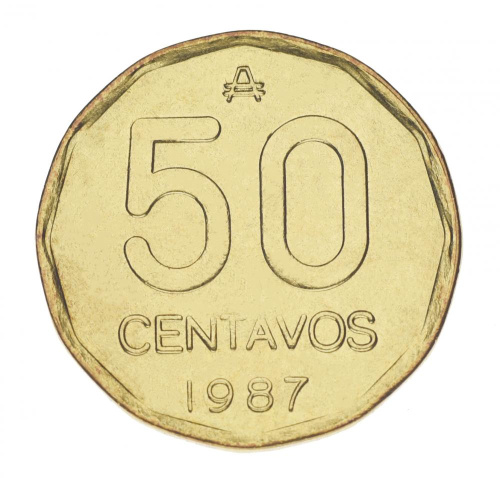 фото Аргентина 50 сентаво 1987 VF-AU