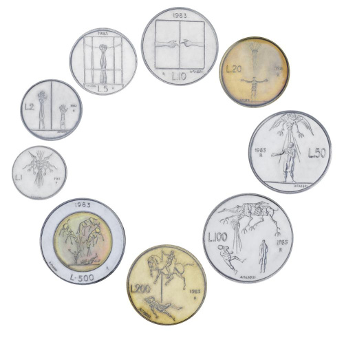 фото Сан-Марино набор из 9 монет 1983 UNC 1, 2, 5, 10, 20, 50, 100, 200, 500 лир