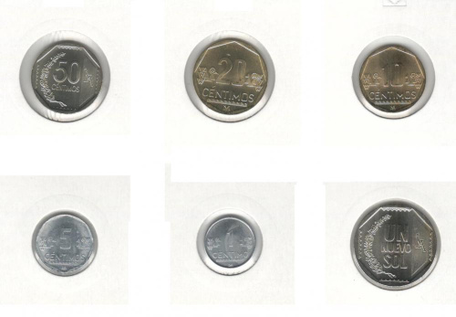 фото Перу набор из 6 монет 2008-2009 UNC
