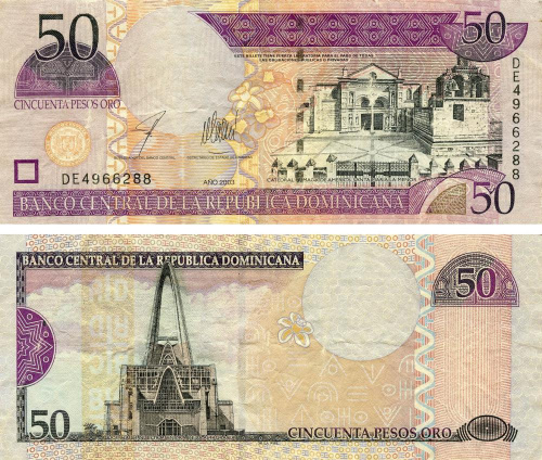 фото Доминикана 50 песо 2003 F-VF (P170b)