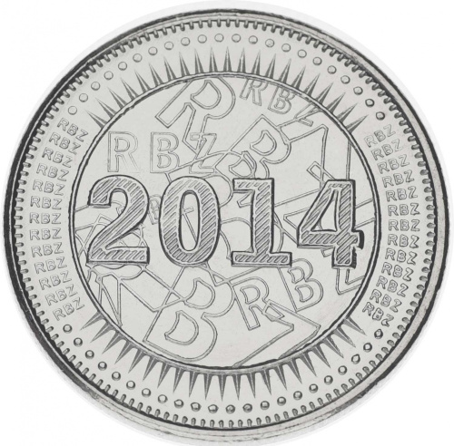фото Зимбабве 25 центов 2014 UNC