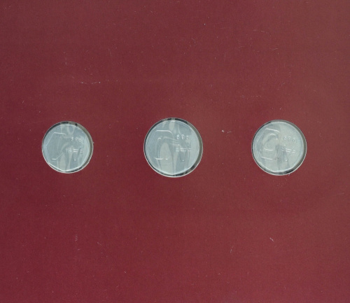 фото Аргентина Набор монет 1989 UNC 1, 5, 10 аустраль и 1 марка в сувенирной упаковке