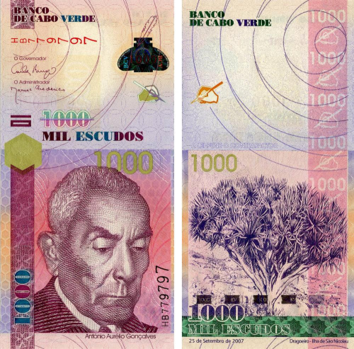 фото Кабо-Верде 1000 эскудо 2007 UNC (P70)