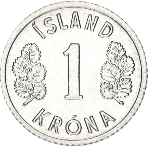 фото Исландия 1 крона 1976-1980 F-VF