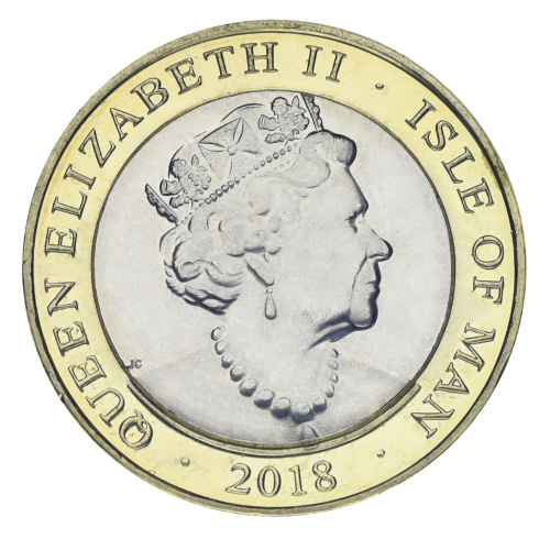 фото Остров Мэн 2 фунта 2018 Биметалл UNC Новый Год и Рождество - Охота на крапивника