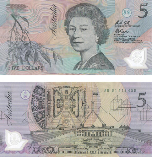 фото Австралия 5 долларов 2001 UNC (P51)
