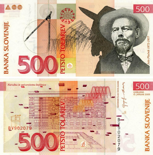 фото Словения 500 толаров 2005 UNC (P16с)