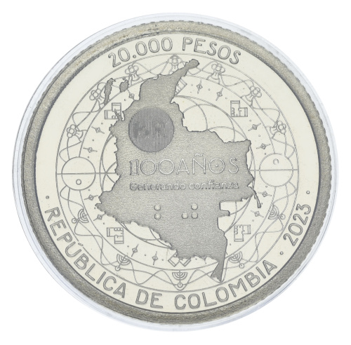 фото Колумбия 20000 песо 2023 UNC 100 лет Банку Республики