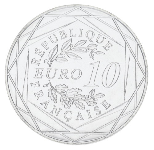 фото Франция 10 евро 2016 Серебро AU-UNC Петух