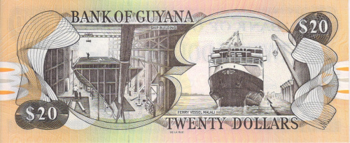 фото Гайана 20 долларов 1996 UNC (P30)