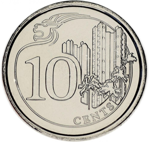 фото Сингапур 10 центов 2013 UNC (KM#346)