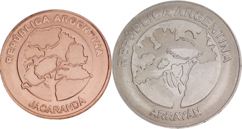 фото Аргентина набор из 2 монет 2017 UNC