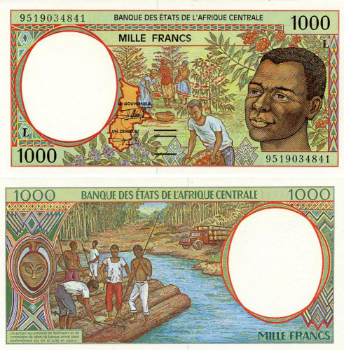 фото Центральная Африка 1000 франков 1995 UNC L (P402Lc)