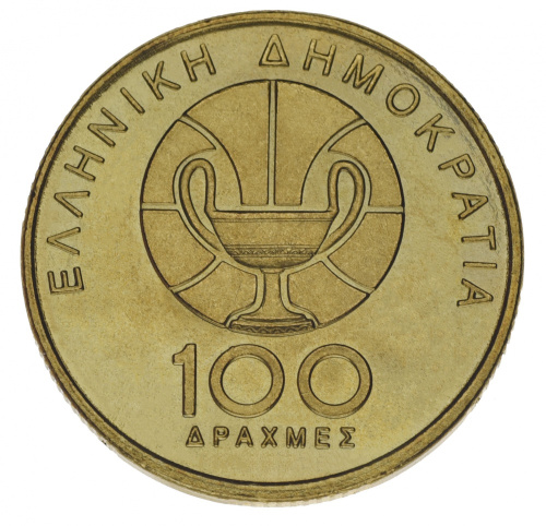 фото Греция 100 драхм 1998 AU-UNC Спорт - Баскетбол