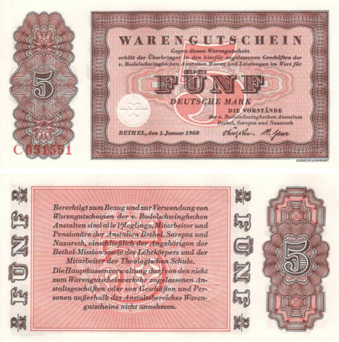 фото Германия 5 марок 1958 UNC